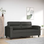 vidaXL Canapé à 2 places Gris foncé 140 cm Tissu microfibre