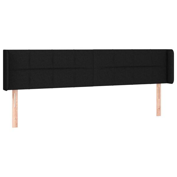 vidaXL Tête de lit avec oreilles Noir 203x16x78/88 cm Tissu