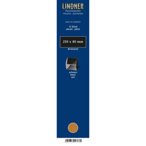 Bandes Klemmfix double soudure 210 x 40 mm pour timbres-poste. Fond - Noir