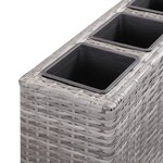 vidaXL Lit surélevé de jardin à 4 pots 80x22x79 cm Résine Tressée Gris