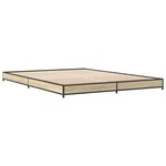 vidaXL Cadre de lit chêne sonoma 150x200 cm bois d'ingénierie et métal