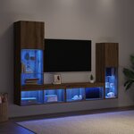 Meuble TV vidaXL avec lumières LED Chêne artisan 40.5x30x102 cm