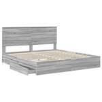 vidaXL Lit de Rangement Gris Sonoma 200 x 200 cm Bois d'ingénierie