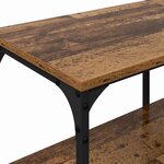 vidaXL Meuble TV Bois Ancien 201 x 35 x 45 cm Bois d'ingénierie et fer