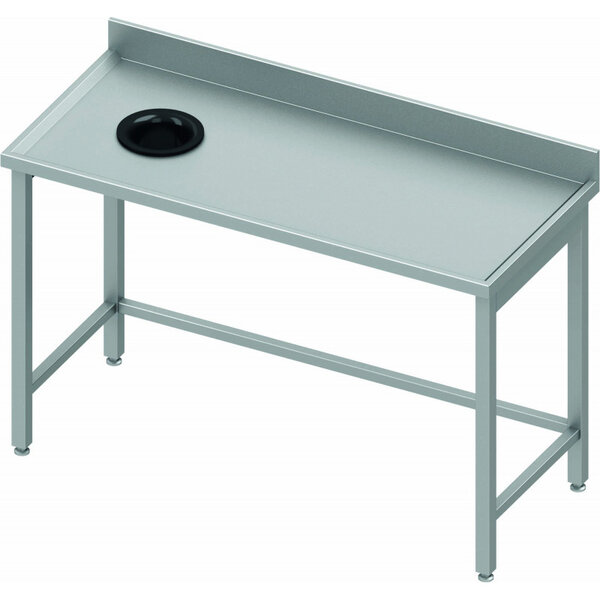 Table inox avec dosseret et vide ordure - profondeur 700 - stalgast -  - inox1000x700 x700x900mm