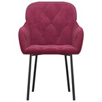 vidaXL Chaises à manger lot de 2 Rouge bordeaux Velours
