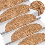 vidaXL Tapis d'escalier 10 Pièces 65x21x4 cm Beige