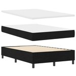 vidaXL Lit à sommier avec matelas noir 120x200 cm en tissu