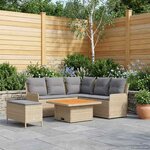 vidaXL Ensembles de meubles 5 Pièces Beige et Gris clair Rotin PE