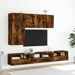 vidaXL Meubles TV muraux 2 Pièces chêne fumé 60x30x30cm bois d'ingénierie