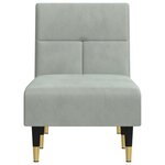 vidaXL Chaise longue gris clair velours
