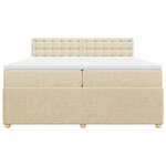 vidaXL Sommier à lattes de lit avec matelas Crème 200x200 cm Tissu
