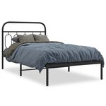 vidaXL Cadre de lit métal avec tête de lit noir 107x203 cm