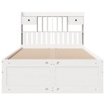 vidaXL Lit bibliothèque sans matelas blanc 135x190 cm bois pin massif
