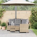 vidaXL Canapé de jardin avec table et coussins en forme de L beige