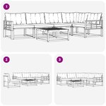 vidaXL Ensemble de canapés d'extérieur 6 Pièces Blanc et crème