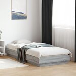 vidaXL Cadre de lit avec lumières LED sonoma gris 90x200 cm