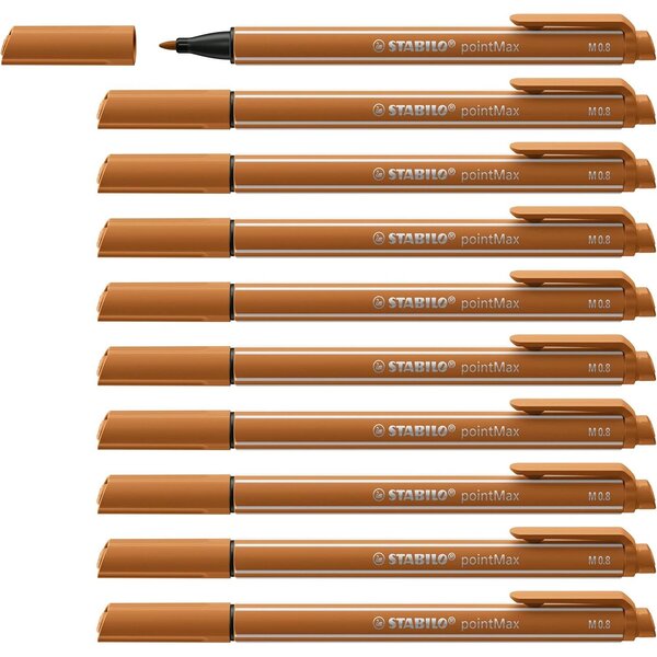 Stylo-feutre pointMax Pointe 0 8mm - Ocre foncé x 10 STABILO