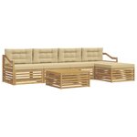 vidaXL Ensemble de canapés d'extérieur 6 Pièces Blanc et Beige