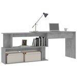 vidaXL Bureau d'angle Gris béton 200x50x76 cm Bois d’ingénierie