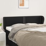 vidaXL Tête de lit avec oreilles Noir 147x23x78/88 cm Similicuir