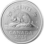 Pièce de monnaie en Argent 5 Cents g 31.39 Millésime 2025 Tribute W Mint Mark BEAVER