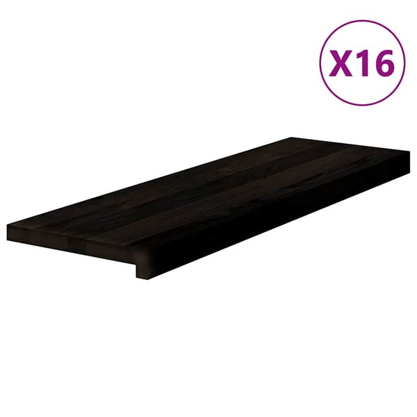 vidaXL Marches d'escalier 16 Pièces marron foncé 80x30x2 cm chêne massif