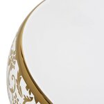 vidaXL Vasque à poser blanc et doré ovale 59x40x15 cm céramique