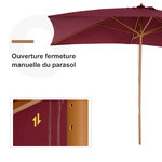 Parasol droit rectangulaire de jardin 2 95L x 2l x 2 55H m rouge bordeaux