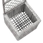 vidaXL Lit surélevé en treillis 1 pot 30x30x107 cm Résine tressée Gris