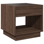 vidaXL Table basse avec LED infini chêne marron 50x50x50 cm