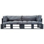 vidaXL Canapés de jardin palette 2 Pièces avec coussins gris Pinède
