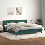 vidaXL Sommier à lattes de lit et matelas vert foncé 180x220cm velours