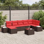 vidaXL Ensemble de canapé de jardin 8 Pièces Marron polyrotin