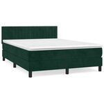 vidaXL Sommier à lattes de lit et matelas Vert foncé 140x200cm Velours