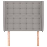 vidaXL Tête de lit avec oreilles Gris clair 93x23x118/128 cm Tissu