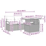 vidaXL Ensemble de canapé de jardin 5 Pièces Gris clair Poly rotin