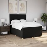 vidaXL Sommier à lattes de lit avec matelas Noir 160x200 cm Tissu