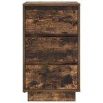 vidaXL Table de chevet avec lumières LED chêne fumé 38x34x65 cm