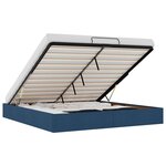 VidaXL Cadre de lit ottoman sans matelas bleu 200x200 cm tissu