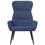 vidaXL Chaise de relaxation avec tabouret Bleu Tissu