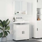 vidaXL Ensemble de mobilier de salle de bain 2 Pièces Blanc brillant