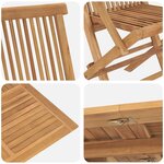 vidaXL Ensemble de salle à manger pour jardin Marron Teck massif