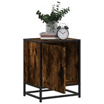 vidaXL Table de chevet chêne fumé 40x31x50 cm bois d'ingénierie métal