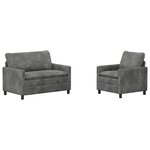 vidaXL Ensemble de Canapés 2 Pièces Gris clair Polyester