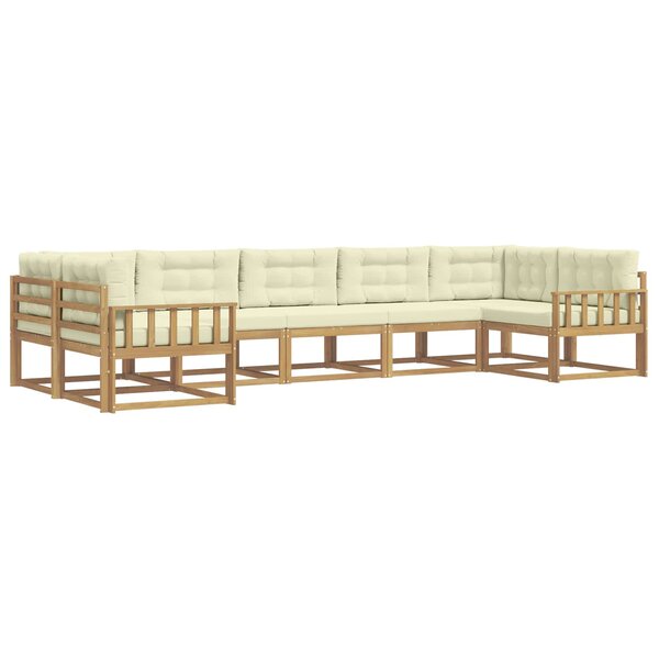 vidaXL Ensemble de canapés d'extérieur 7 pc Blanc et crème