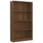 vidaXL Bibliothèque 4 niveaux Chêne marron 80x24x142cm Bois ingénierie