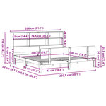 vidaXL Lit bibliothèque sans matelas 200x200 cm bois massif de pin