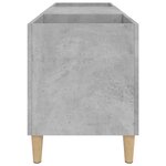 vidaXL Armoire à disques gris béton 121x38x48 cm bois d'ingénierie