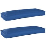 vidaXL Set de coussins de palette 2 Pièces Bleu royal 100 x 40 x 8 cm